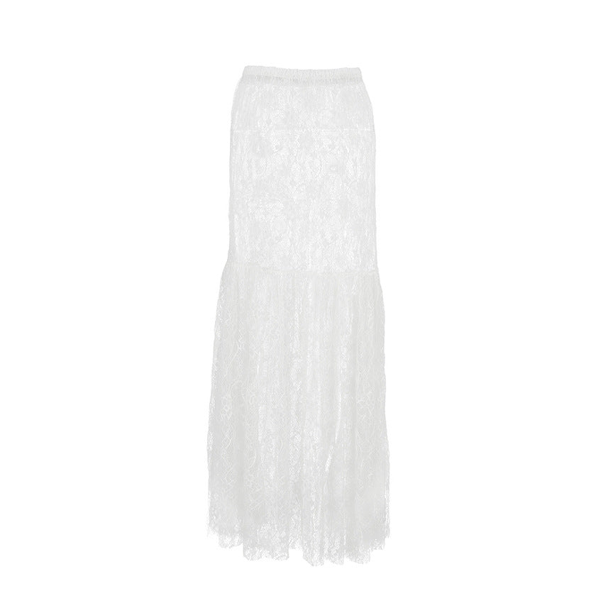 Jacquard Lace Volume Midi Skirt
