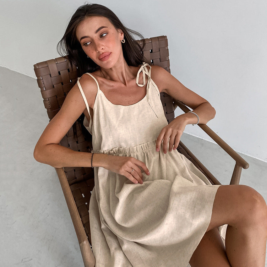 French Khaki Cami Sundress