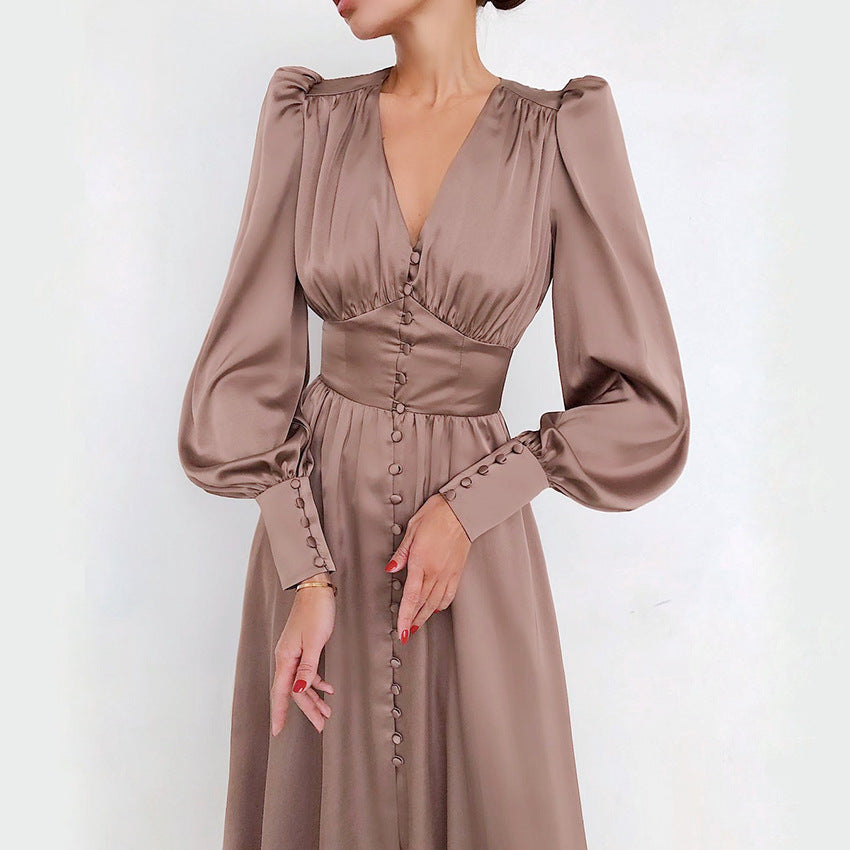 Champagne Satin Slip Dress